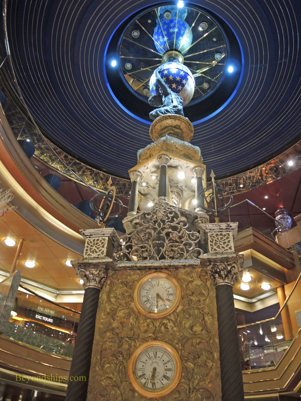 Cruise ship Rotterdam clock sculpture