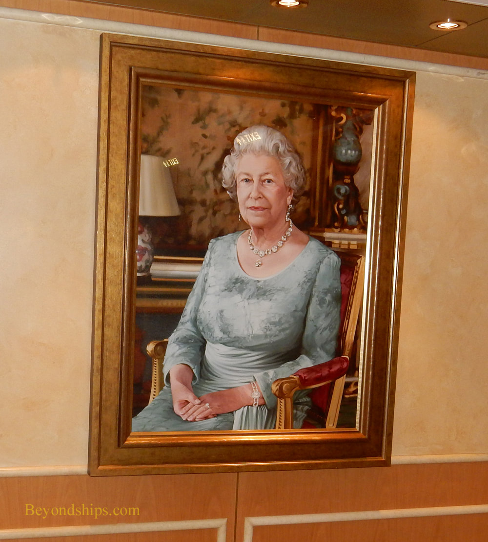 Cruise ship Queen Elizabeth, portrait of the Queen