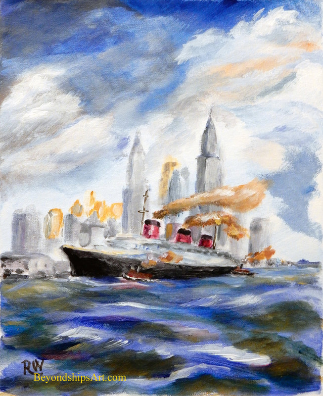 Painting of SS Normandie