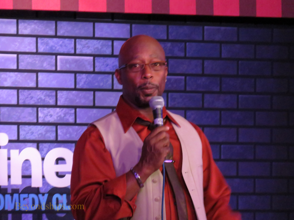 Comedian Lowell Sanders performing on Carnival Sunshine