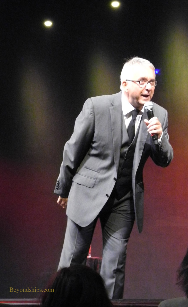 Comedian Jeff Stevenson in Cruise ship Queen Victoria Royal Court Theatre