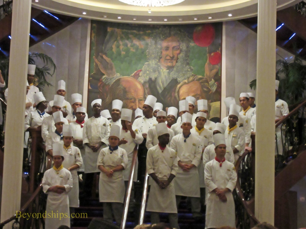 Freedom of the Seas, cruise ship, main dining room chefs