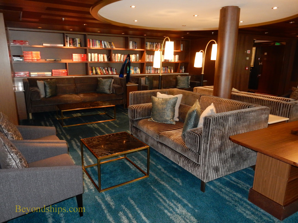 Cruise ship Norwegian Bliss, library in Horizon Loung
